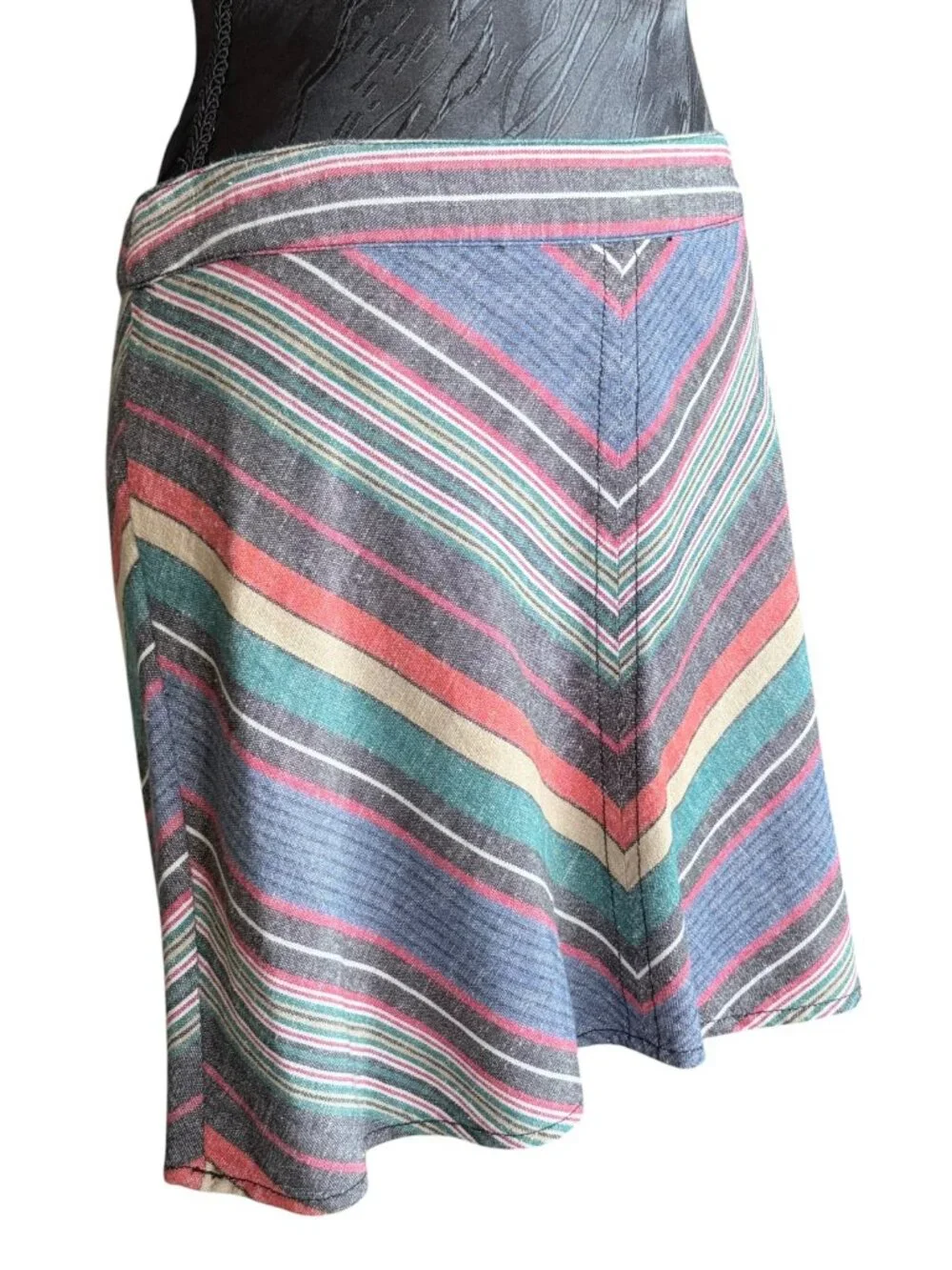 Free People Boho Tiered Cotton Midi Maxi Skirt Medium Multi-Color
